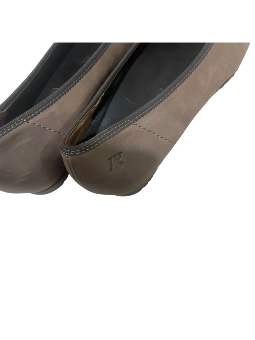 paul green cross front nubuck leather ballerina ballet flats